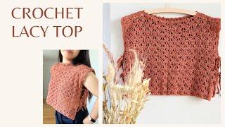 CROCHET LACY TOP | EASY CROCHET SUMMER TOP | CROCHET BY BEV