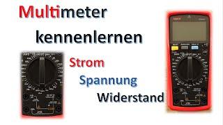 Multimeter kennenlernen / erster Überblick / Strom, Spannung und Widerstand messen / Elektrotechnik