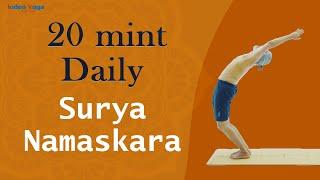 Hatha Yoga sun salutation flow for holistic health (20 min) | Free Online Suryanamaskar Practice