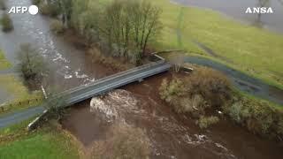 Regno Unito, le inondazioni nella valle di Wensleydale causate dalla tempesta Bert