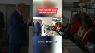 Donald Trump orders 30 milkshakes and some chicken at Chick-fil-A in Atlanta #shorts