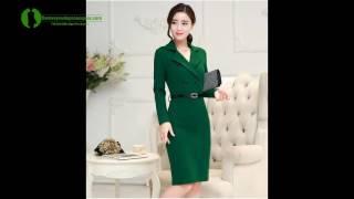 Những mẫu đầm công sở cổ vest sang trọng - Đầm đẹp