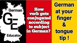 How verb gets conjugated according to subject in German? Verb conjugation l Regular verb in German l