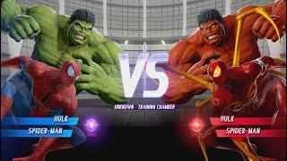 Hulk and Spider-man vs Red Hulk and Spider-man(Iron Spider) MARVEL VS. CAPCOM: INFINITE