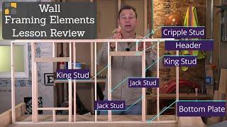 Review the parts of a wall with rough openings  - A mini lesson from TradeSkillsU.com Framing Course
