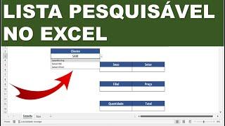 Lista Pesquisavel INTELIGENTE no Excel | Sem usar VBA