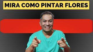 TÉCNICA PARA PINTAR FLORES Fáciles modernistas con PINTURA ACRILICA. #art #onestroke