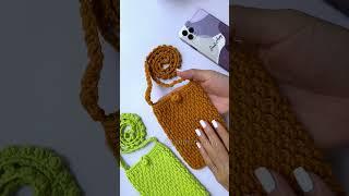 Crochet Phone Bag  Alpine Stitch #shorts