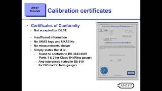 IDEST Ltd Tutorial No 1 - Understanding Calibration Certificates