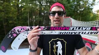 White and Pink BattleMode Hockey Stick by ModeHockey