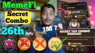 Memefi Secret Combo Code 26 July || Memefi Coin Secret Code Today 26 July