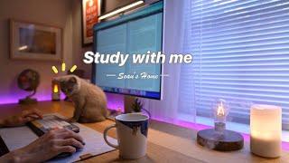 7-Hour Study with Me & My Cat | Pomodoro Timer, Lofi Relaxing Music | Day 47