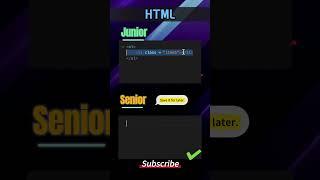 Junior vs Senior Developer: #html  #javascript #developerlife  #programming #css