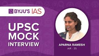 Aparna Ramesh | AIR 35 | UPSC Topper 2020 | UPSC Mock Interviews