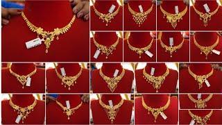 Letest Gold Lightweight Necklace Design With weight and price || gold necklace design with price