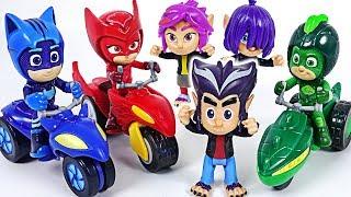 PJ Masks Super Moon Adventure Moon Rovers! Werewolf Kids attacked Robocar Poli! - DuDuPopTOY