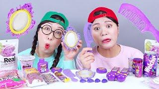 Sô cô la tráng miệng thực phẩm màu tím Mukbang DONA