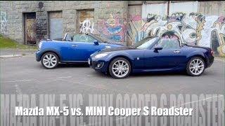 Mazda MX-5 Miata versus MINI Cooper S Roadster – (ENG) – Test Drive, Review, Comparison