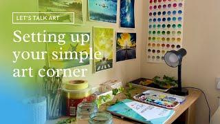 Setting up your simple art corner! This is how I started! :)