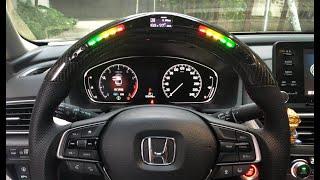 #LED Steering Wheel for Honda Accord #Real Carbon Fiber OHC Motors