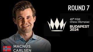 Magnus Carlsen | FIDE Chess Olympiad | BUDAPEST 2024 | Round 7