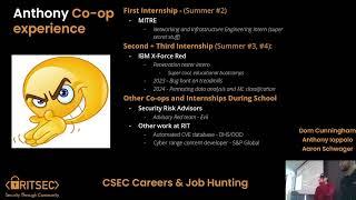 Education Spring '25 Week 6 | CSEC Careers - Dom Cunningham, Anthony Ioppolo, and Aaron Schwager