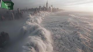 Saudi Arabia is in chaos! A 2m high ice storm engulfs deserts and cities