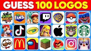 Guess The Logo in 3 Seconds | 100 Famous Logos  Logo Quiz | Daily Quiz