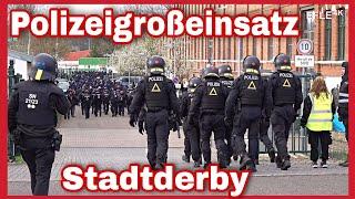  Polizei verhindert dritte Halbzeit ️ Fußball Stadtderby Chemie ️ Lok in Leipzig-Leutzsch