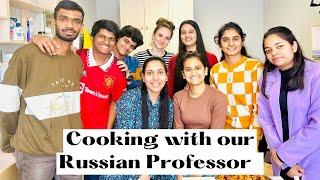 Our Russian Professor cooking Pancakes with us‍️| Her reaction on eating Kanda bhaji