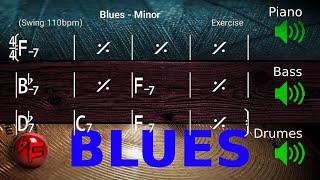 Minor Blues in F - Jazz Backing Track / Play-along (110bpm)