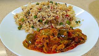 The Steaming Pot's Delicious Meal: Aloo Matar Pulao & Mushroom Capsicum Gravy Combo