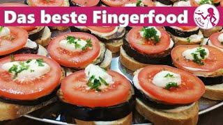 Party Fingerfood mal anders | Baguette mit Tomate, Aubergine und Knobi | Leckere Schnitten