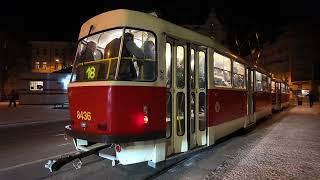 Czech Republic, Prague, tram 18 night ride from Moráň to Ostrčilovo náměstí