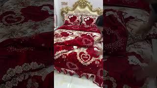 #love  home, love life, love bedding# Thickened warm milk velvet four piece set# Fabric is soft and