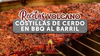 Costillas de Cerdo Ahumadas en Salsa BBQ al Barril con Volcano Asadores