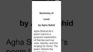 Land Summary
