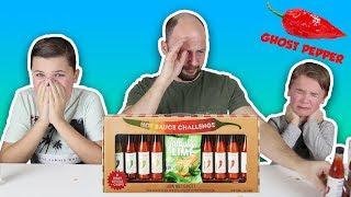 HOT SAUCE CHALLENGE with OUR DAD / GHOST PEPPER SAUCE