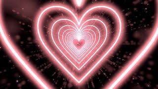 Heart Background Baby Pink Heart tunnel background | Neon Heart Background Video