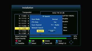 Ferguson™ Ariva 175 - How to tune in UK satellite channels using a TP scan