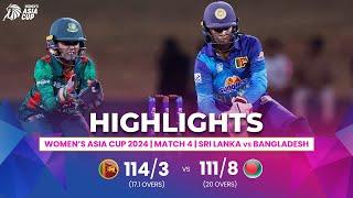 Sri Lanka (W) vs Bangladesh (W) | ACC Women's Asia Cup | Match 4 | Highlights