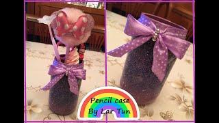 Making galaxy pencil case out of glass jar (By Lar Tun)⭐