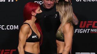 Randa Markos vs. Luana Pinheiro - Weigh-in Face-Off - (UFC Fight Night: Reyes vs. Procházka)