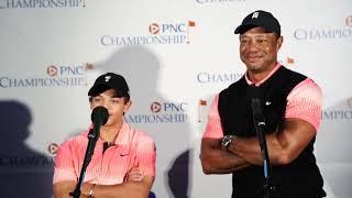 Tiger and Charlie Woods Day 1 Saturday 2022 PNC Championship