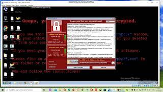 Запуск вируса WannaCry+ссылка на скачивание