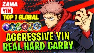 Aggressive Yin Real Hard Carry [ Top 1 Global Yin ] Zama - Mobile Legends Gameplay Emblem And Build.