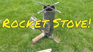 I made a pretty simple rocket stove that any welder could put together on the cheap!  DIY