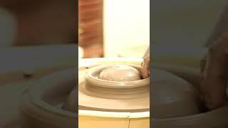 [陶芸 動画 ろくろ]電動ろくろで2重構造バーニャカウダポットを作る#shorts#ceramic #pottery