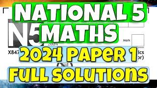 2024 National 5 Maths Paper 1 Full Solutions