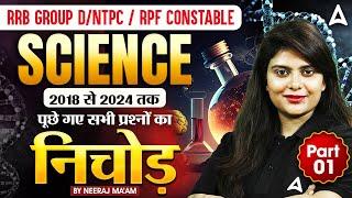 RRB Group D/NTPC/RPF Constable 2025 | 2018 से 2024 में पूछे गए SCIENCE QUESTIONS का निचोड़